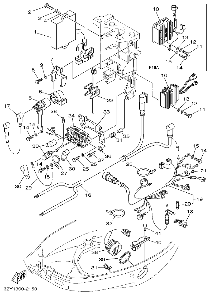 Yamaha FT50C ELECTRICAL 2 parts diagram